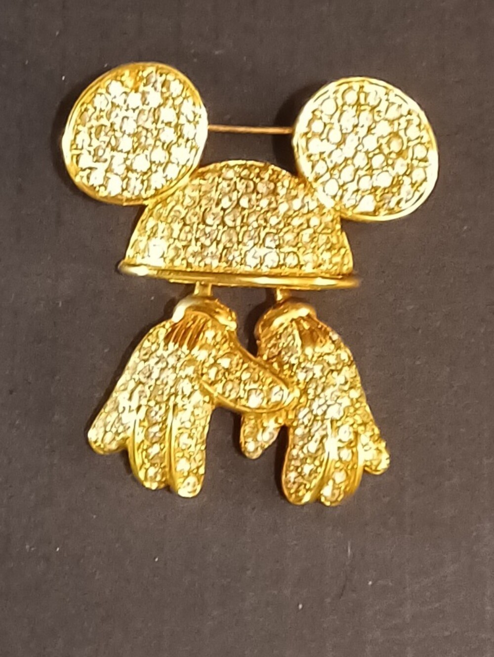 Vintage Disney x Napier Gold-Tone Rhinestone Brooch Pin